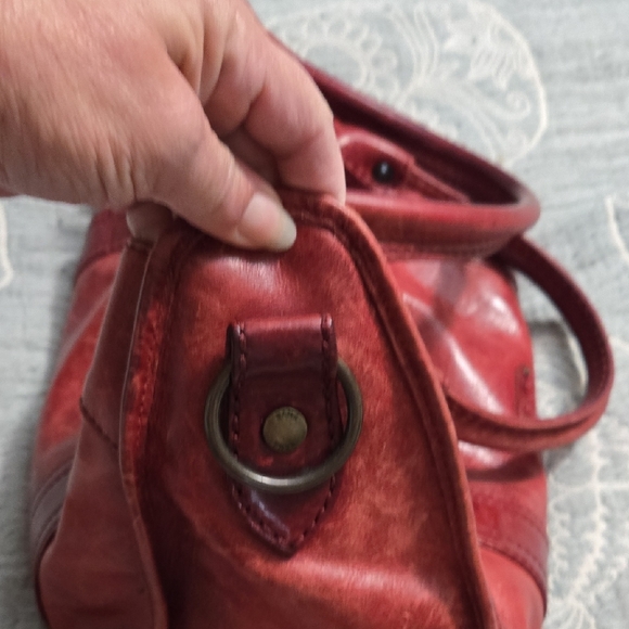 Frye Red Leather Satchel with Vintage Appeal - Picture 7 of 8